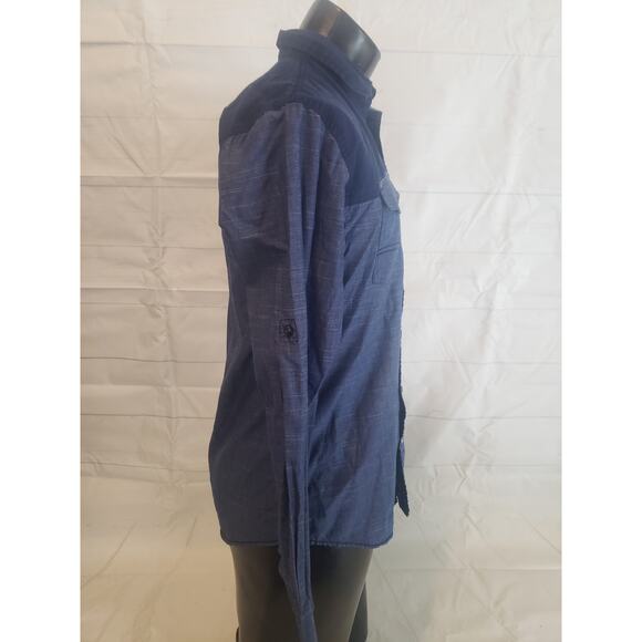Drill NYC Men's Button Up; Dark Blue Long Sleeve Collar - M # - Picture 4 of 6